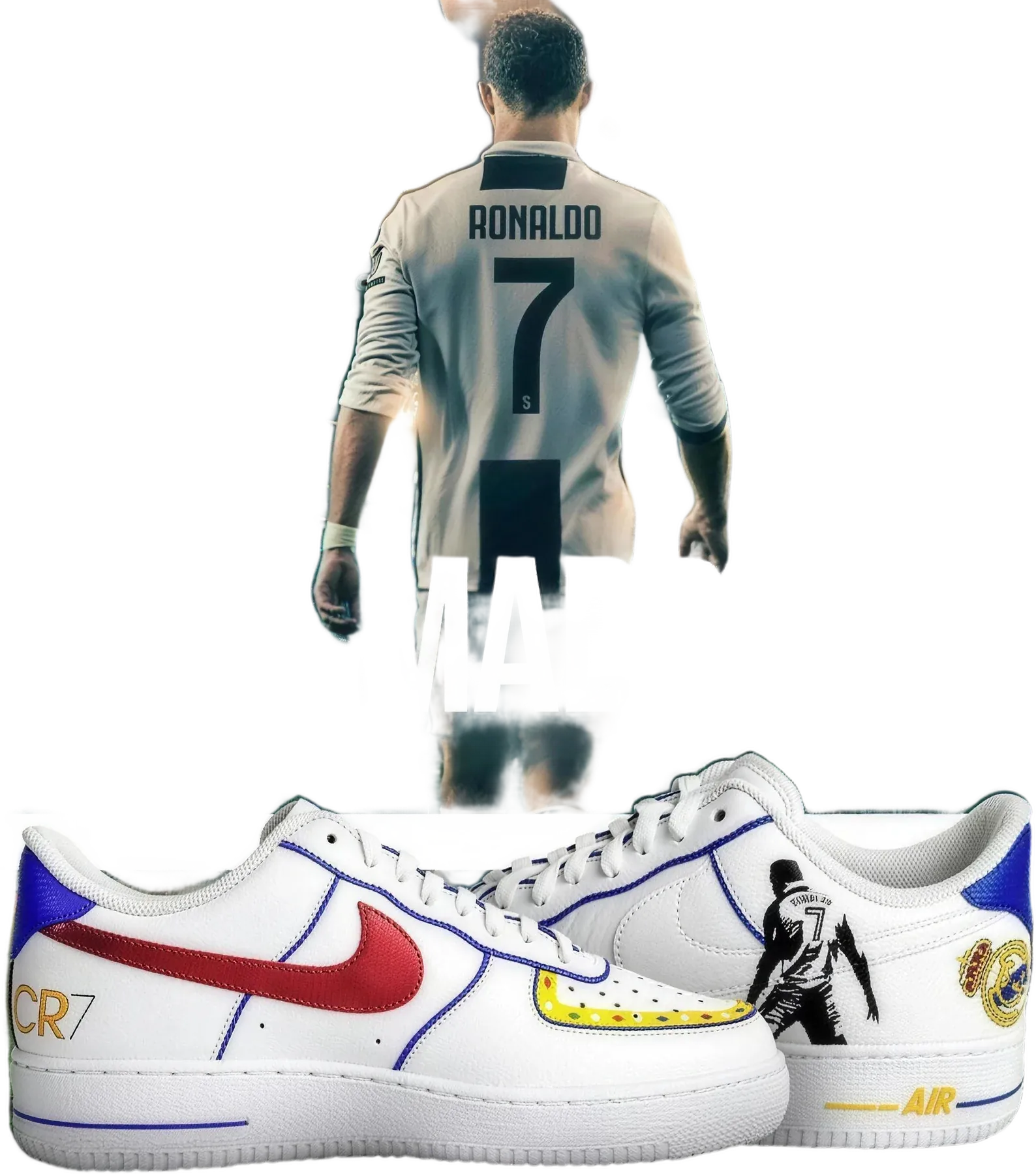 CR7 x Real Madrid hand-painted Air Force 1 sneakers