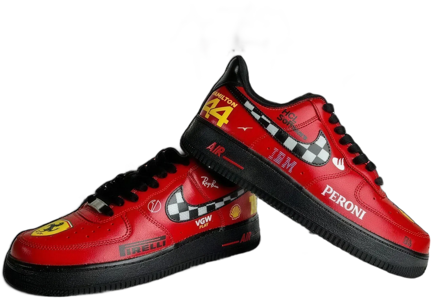 Ferrari 44:16 F1 hand-painted Air Force 1 sneakers