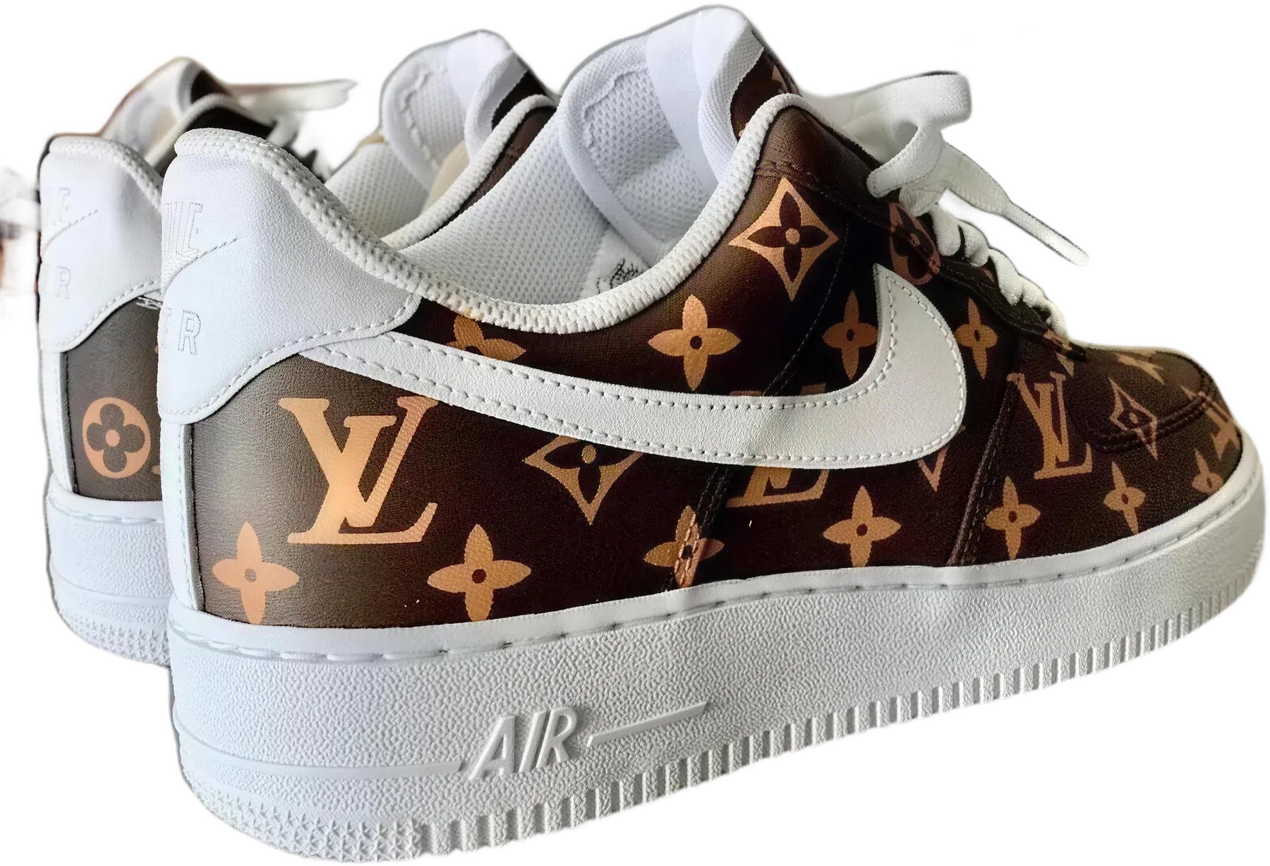 LV Custom | Nike AF1 High hand-painted Air Force 1 sneakers