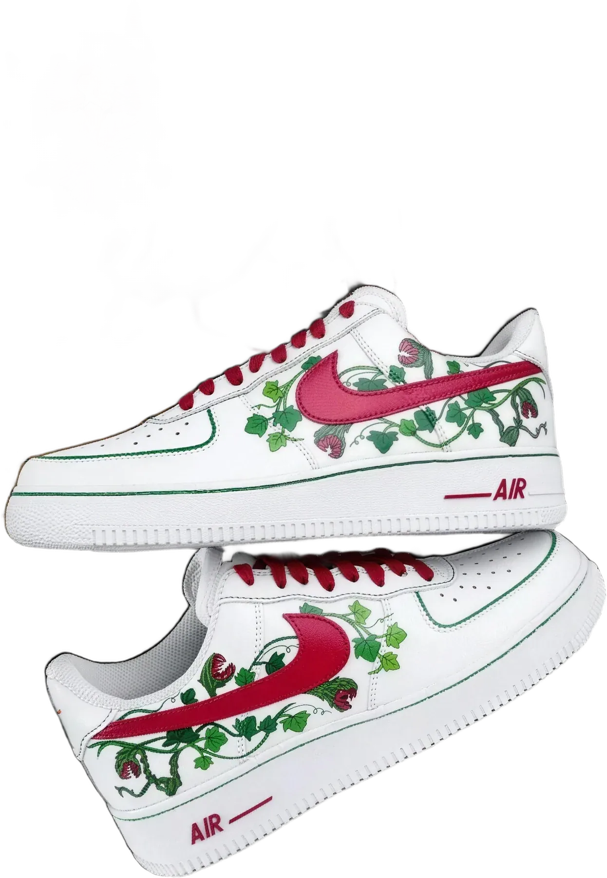 Green Vine hand-painted Air Force 1 sneakers