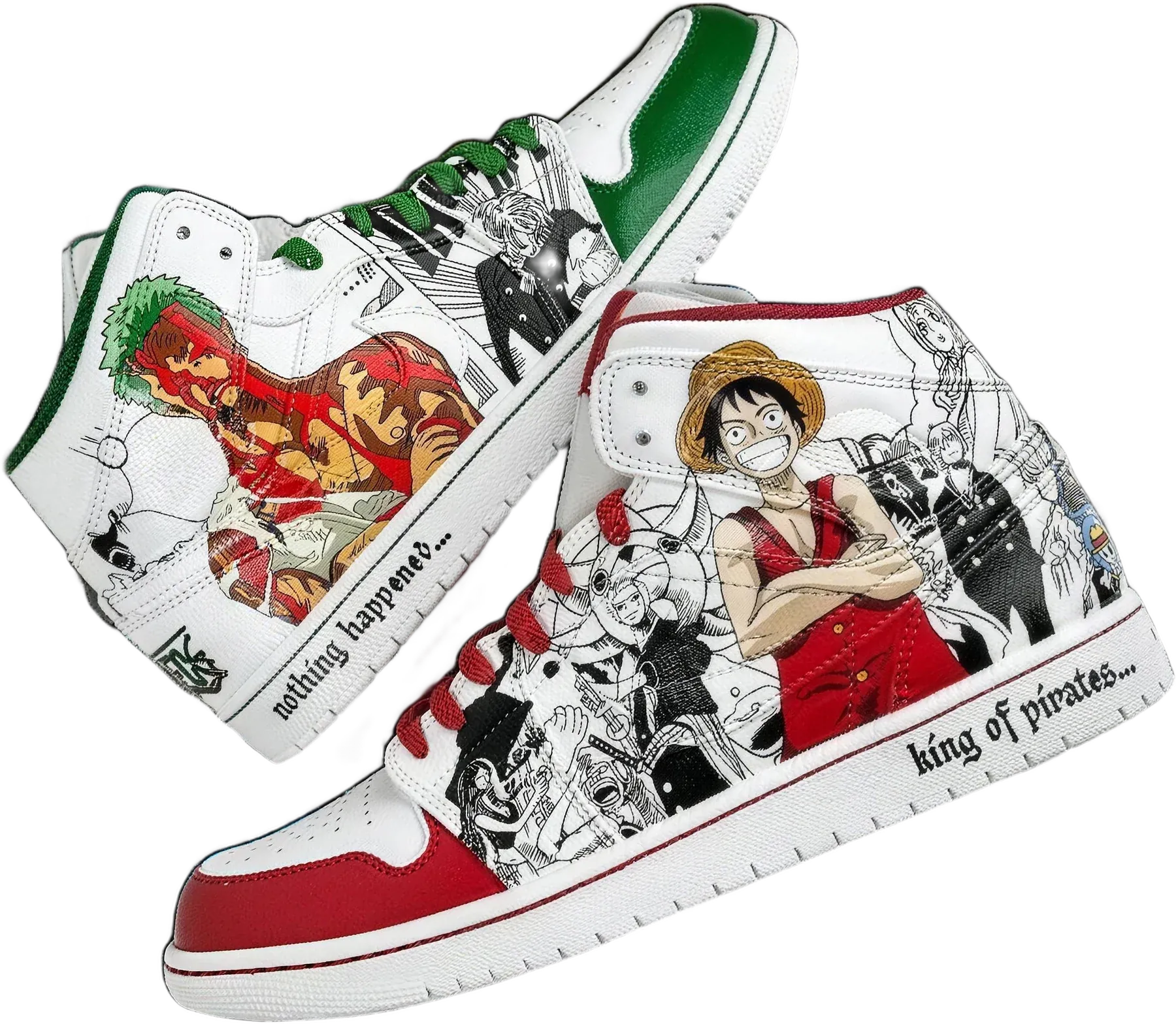 One Piece Comic Style hand-painted Air Jordan 1 sneakers