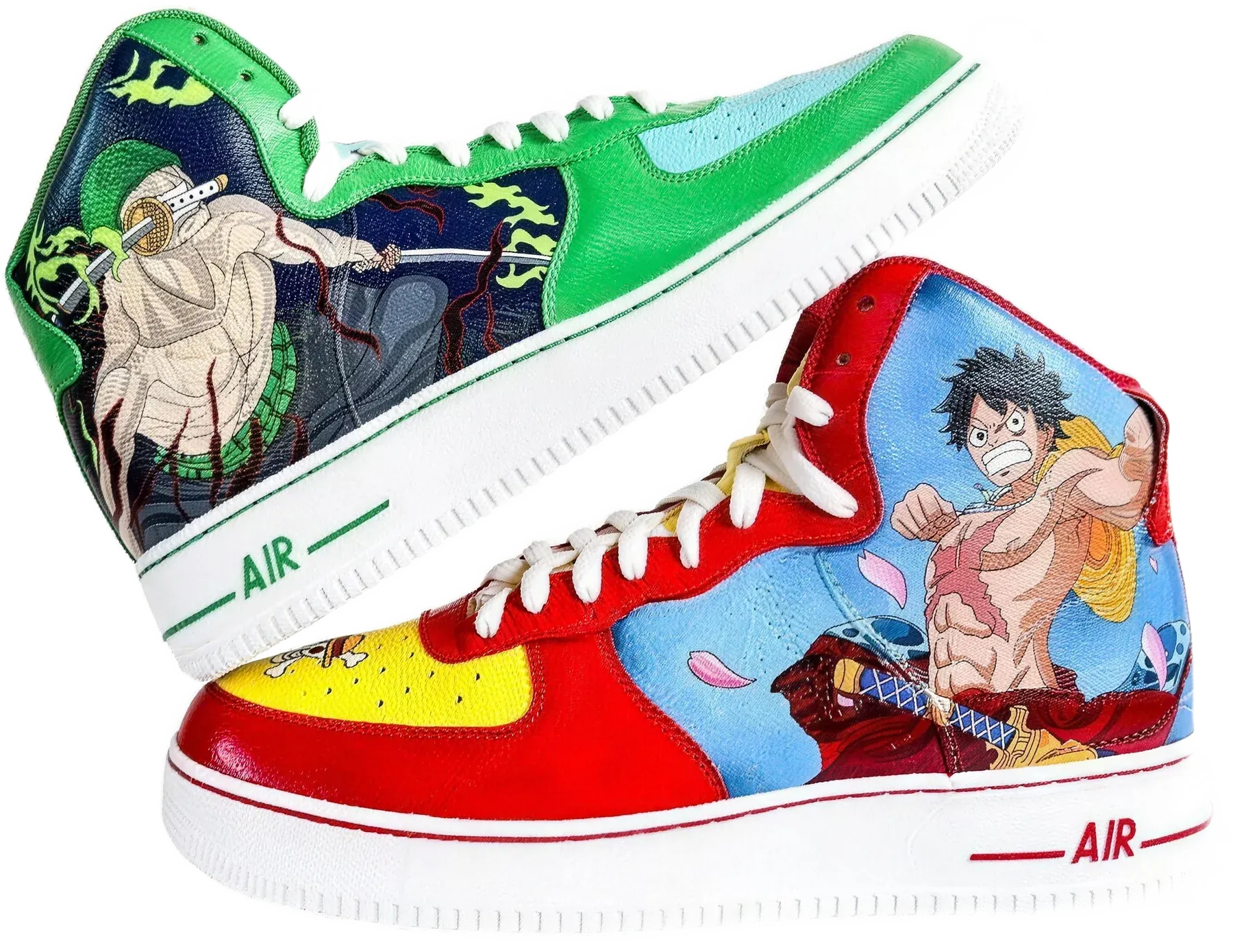 One Piece AJ1 hand-painted Air Jordan 1 sneakers