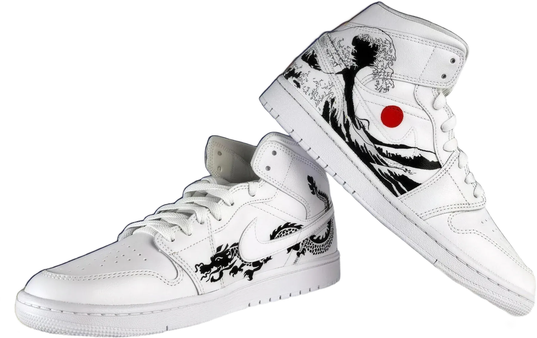 AJ1 Wings x Oriental Waves hand-painted Air Jordan 1 sneakers