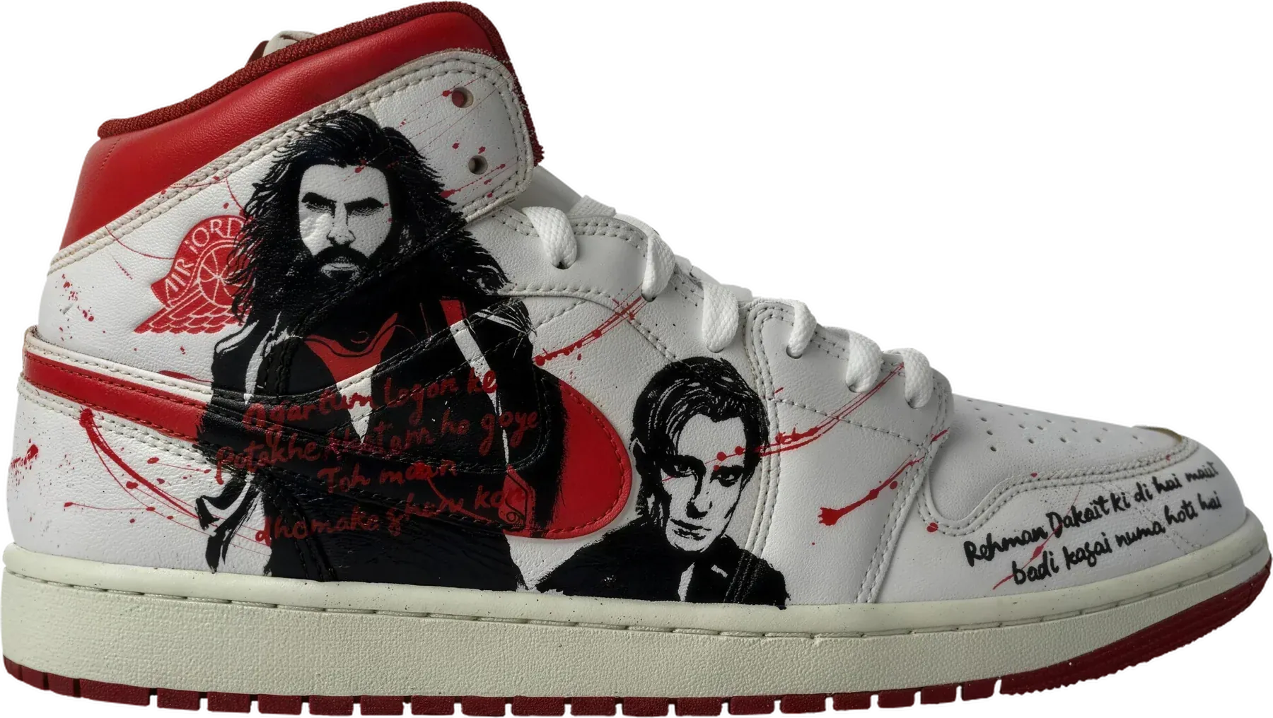 Dhurandhar hand-painted Air Jordan 1 Mid sneakers