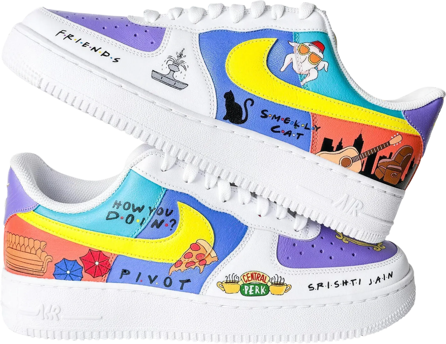 F.R.I.E.N.D.S. Edition hand-painted Air Force 1 sneakers