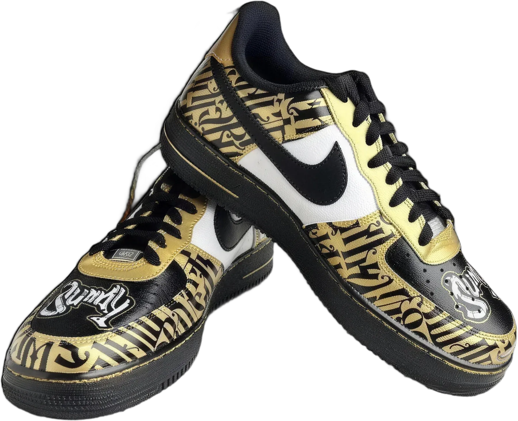Fukijama Gold hand-painted Air Force 1 sneakers