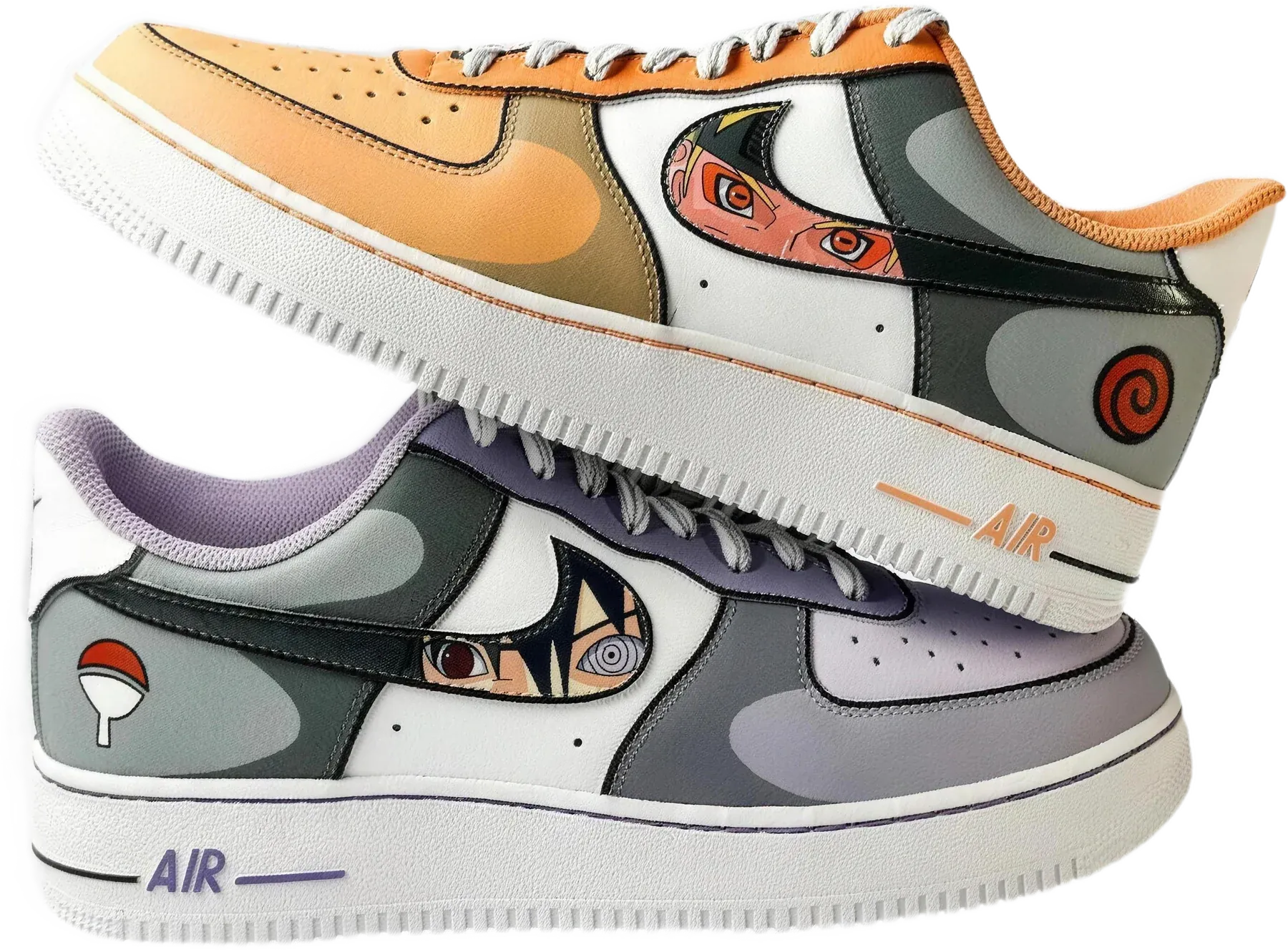 Naruto x Sasuke hand-painted Air Force 1 sneakers