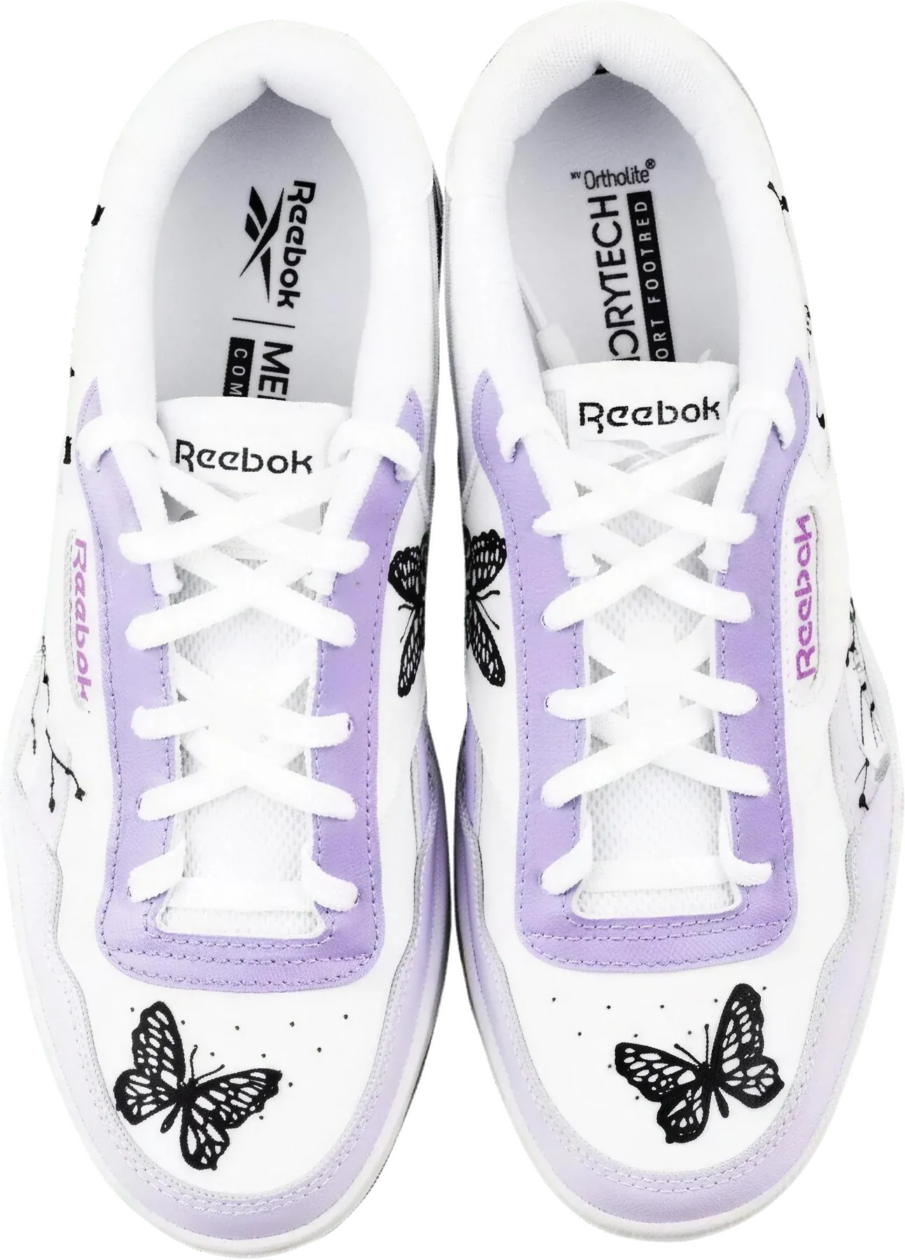 Purple Butterfly hand-painted Reebok sneakers