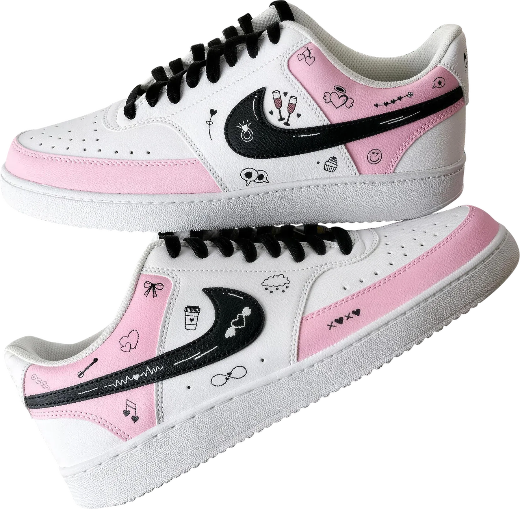 Valentine's Day Edition hand-painted Air Force 1 sneakers